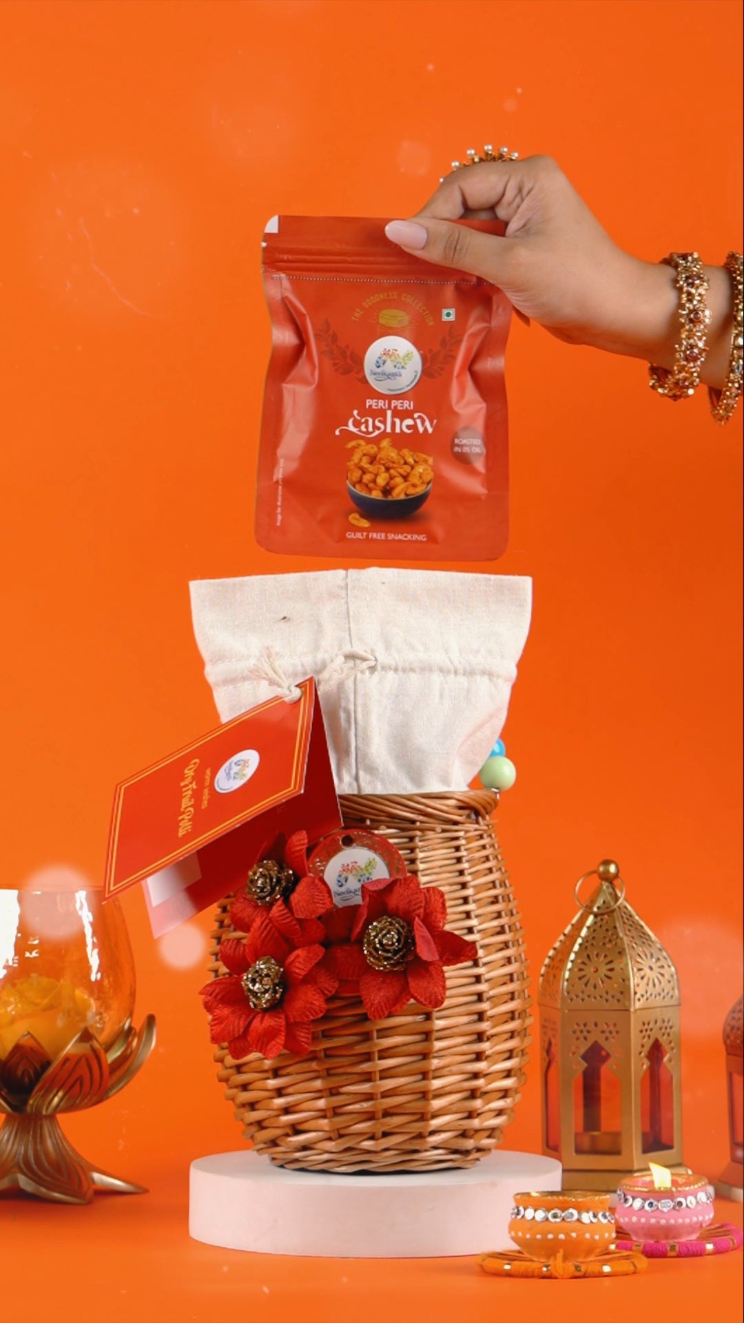 Cute Wooden Potli Dryfruit Basket