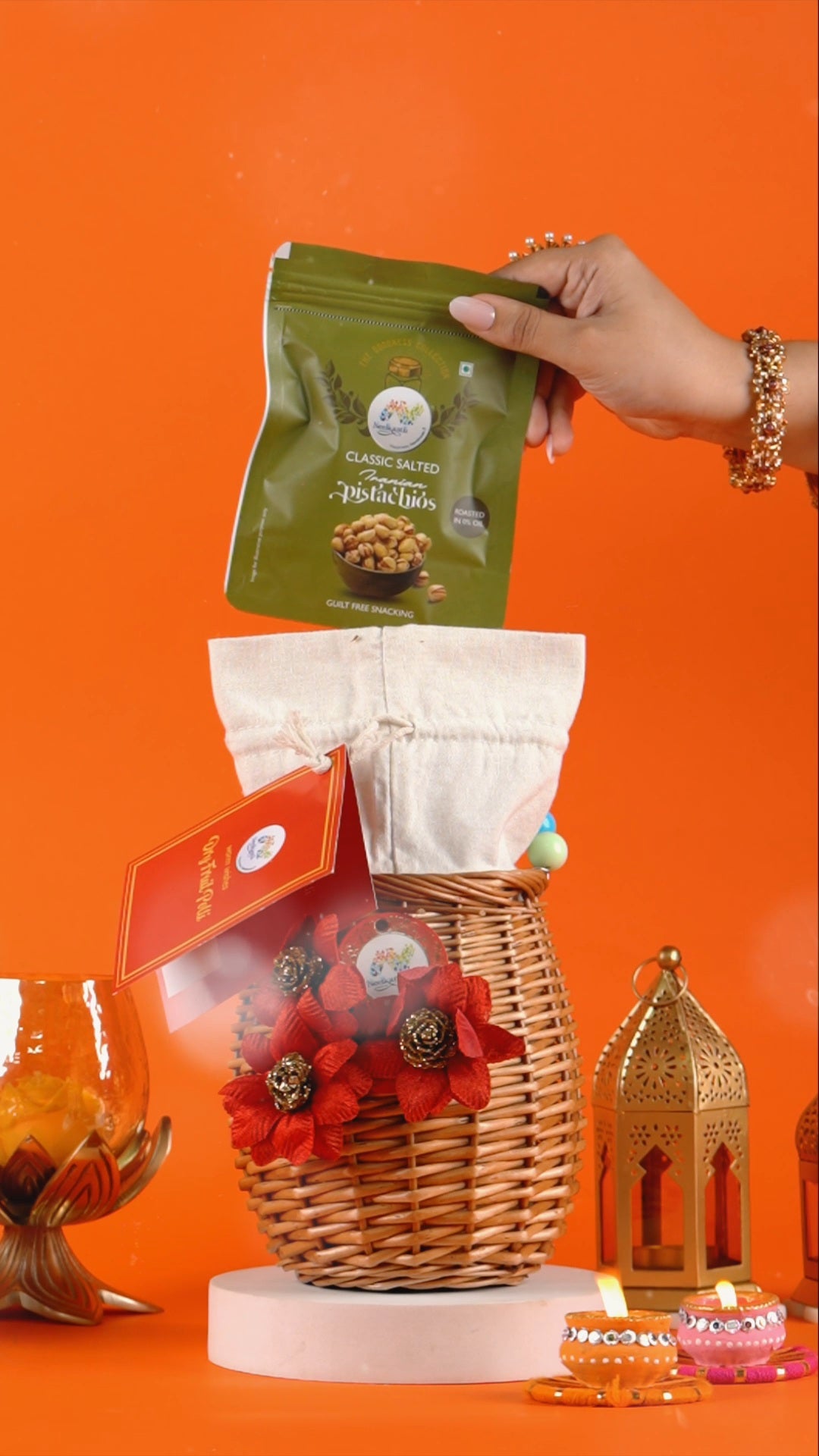Cute Wooden Potli Dryfruit Basket