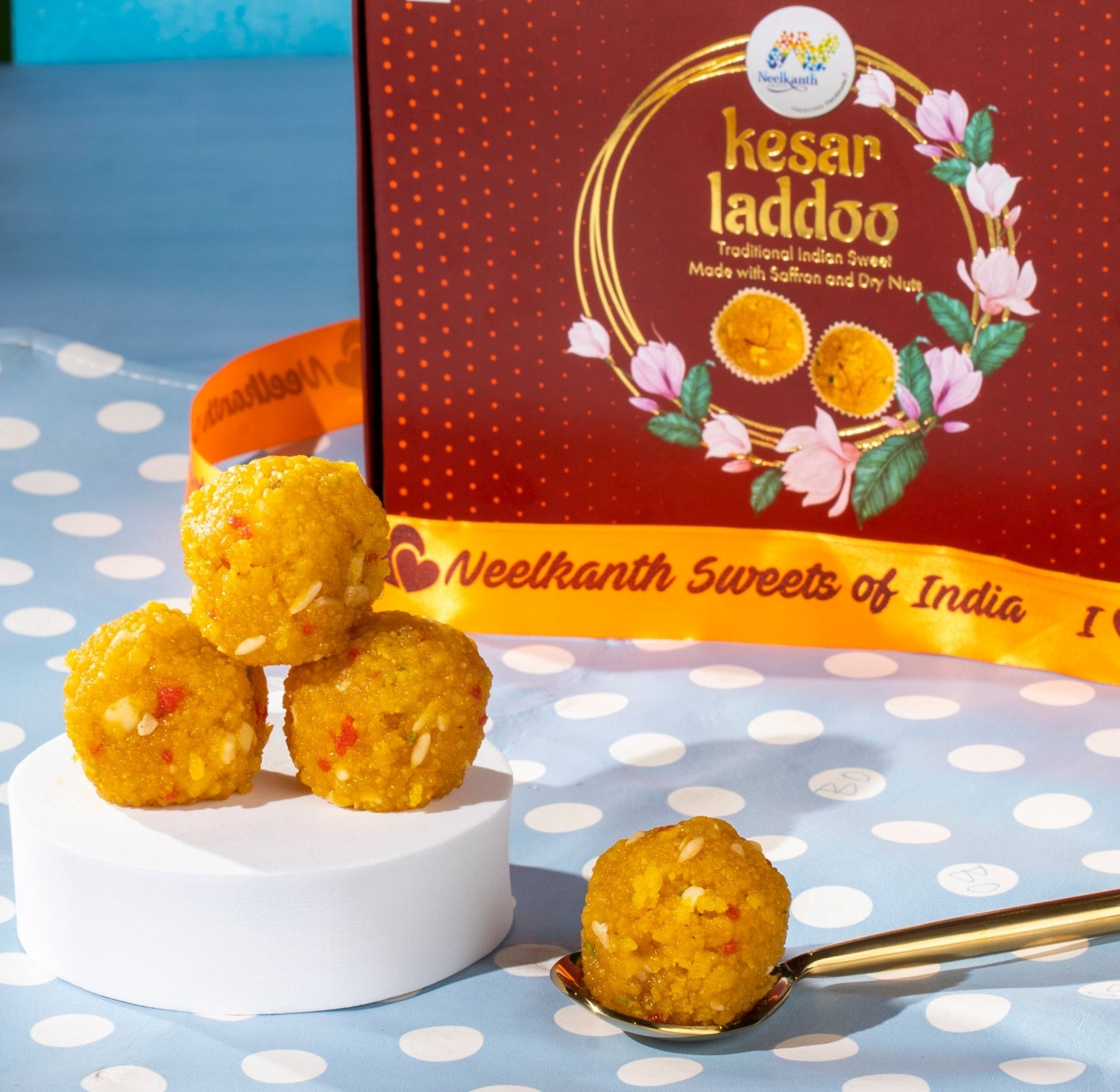 Mewa Kesar Laddoo 500g - www.neelkanthsweets.com