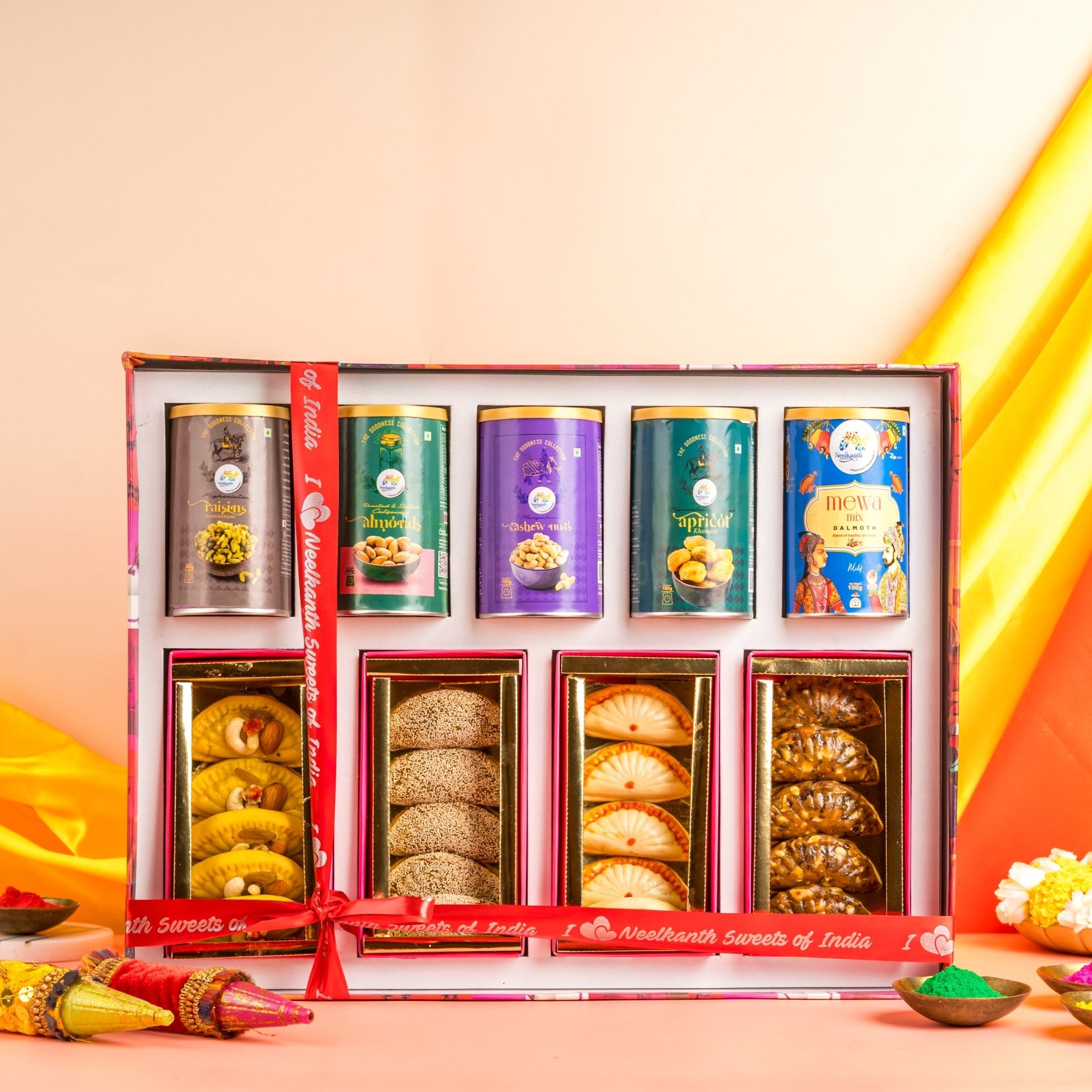 Mewa Gujiya with Dry Fruits Hamper Box #6 - www.neelkanthsweets.com