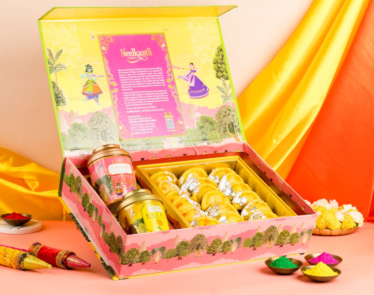 Radha Krishna Holi Gujiya Hamper Box #5 - www.neelkanthsweets.com