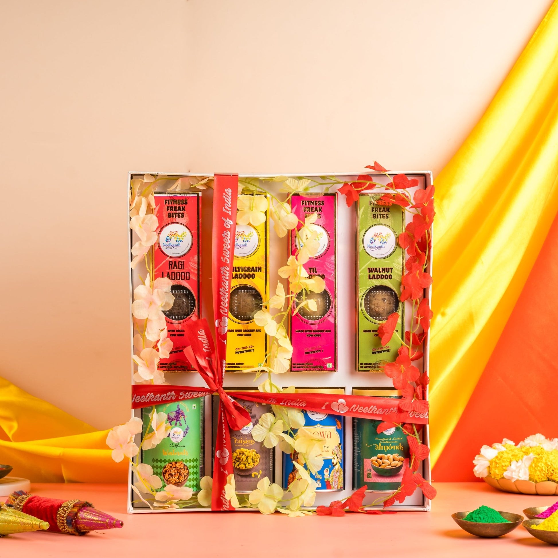 Healthy Laddoo's with Dry Nuts Hamper Box #8 - www.neelkanthsweets.com